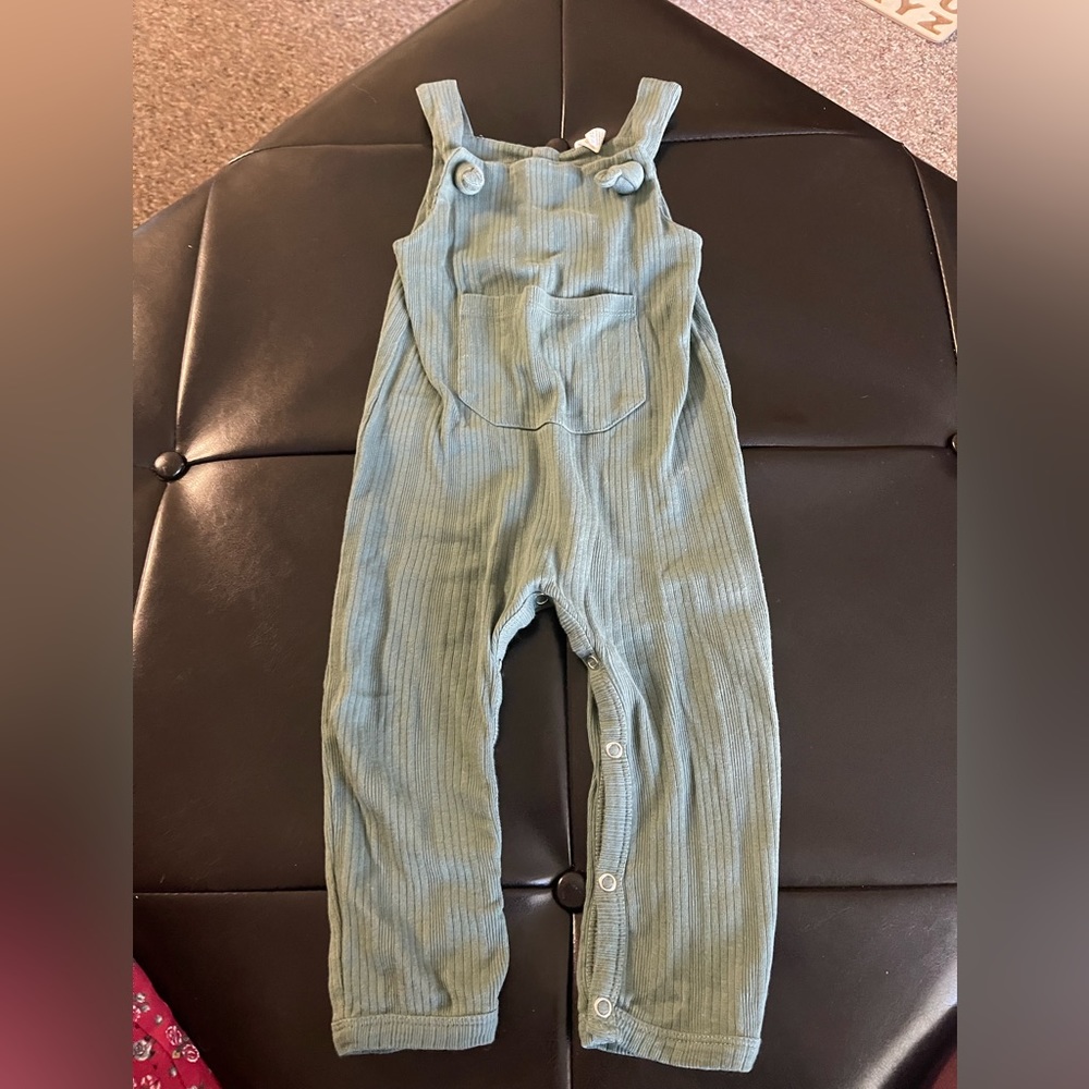 kate quinn sage green soft overalls 18-24 month